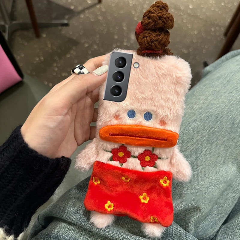 Casing bunga merah kepang lucu mewah casing wanita untuk Samsung A04E A14 A24 A34 A54 A13 A23 A33 A53 A73 M13 M14 M53 A7 Note 8 9 sampul