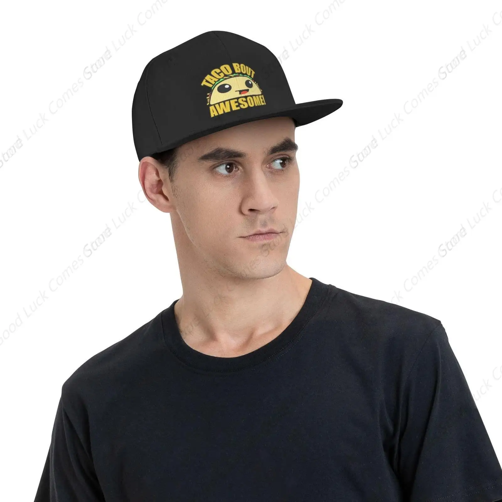 Taco Bout Awesome Funny Flat Bill Hat Adjustable Baseball Cap for Men Women