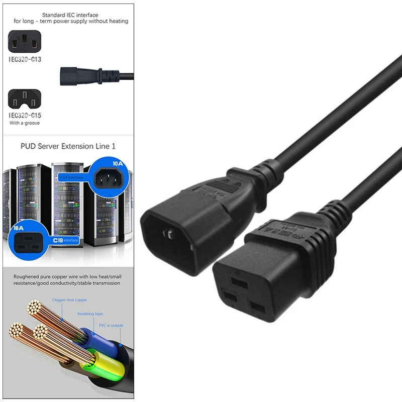 Cabo de extensão para UPS Host, IEC320 C14 à conversão C19