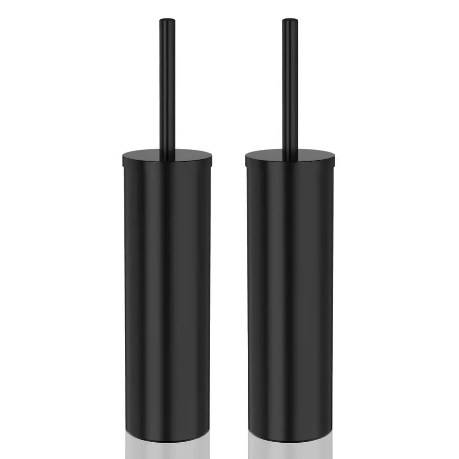 

Щетка для унитаза с держателем для хранения в ванной комнате, для глубокой очистки, с крышкой, черная, с 2 насадками