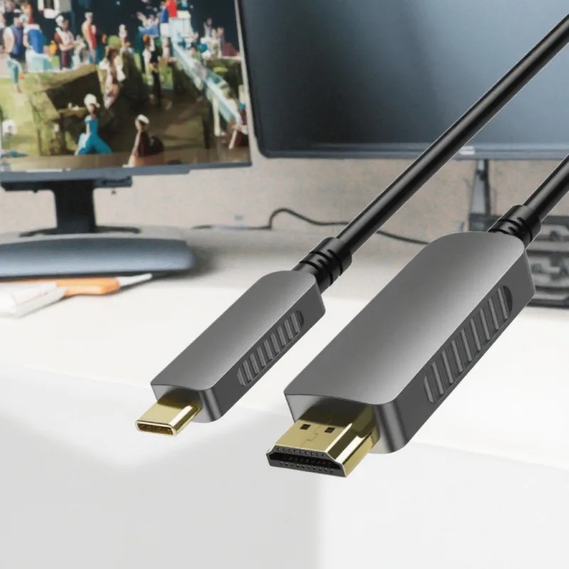 20m Type C to AOC 4K Hdmi Fiber Optical Cable Male to Male Audio Video Cables for HDTV Computer