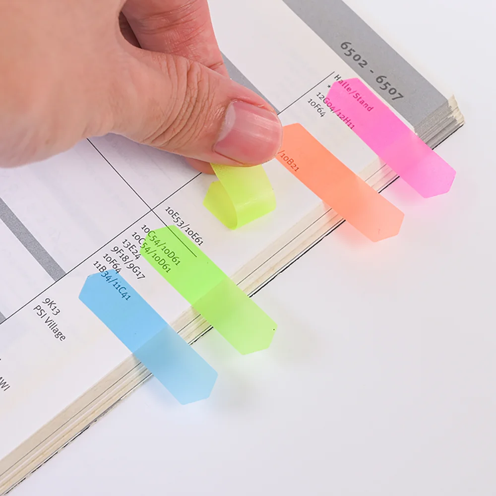 네온 인덱스 탭, 페이지 표시용 접착식 메모지, 북마킹 노트북, 사무실, 학교 및 가정용으로 이상적