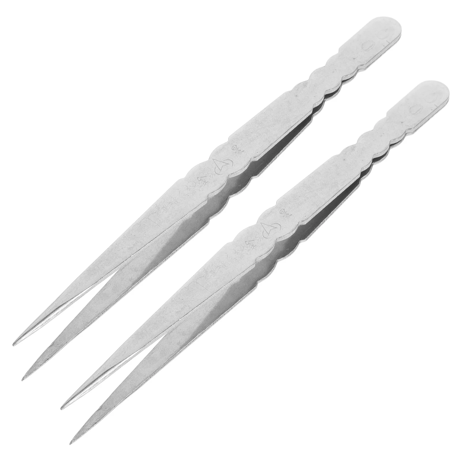 

2pcs Stainless Steel Ergonomic Design Precision Craft Tweezers For Stamp Collecting Eyelash Application Jewelry Making Lash