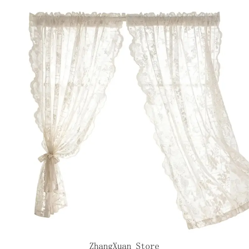 Schlafzimmer-Vorhang-Set, bestickte, transparente Bahnen für ruhige Privatsphäre, 3 x – Detail 10
