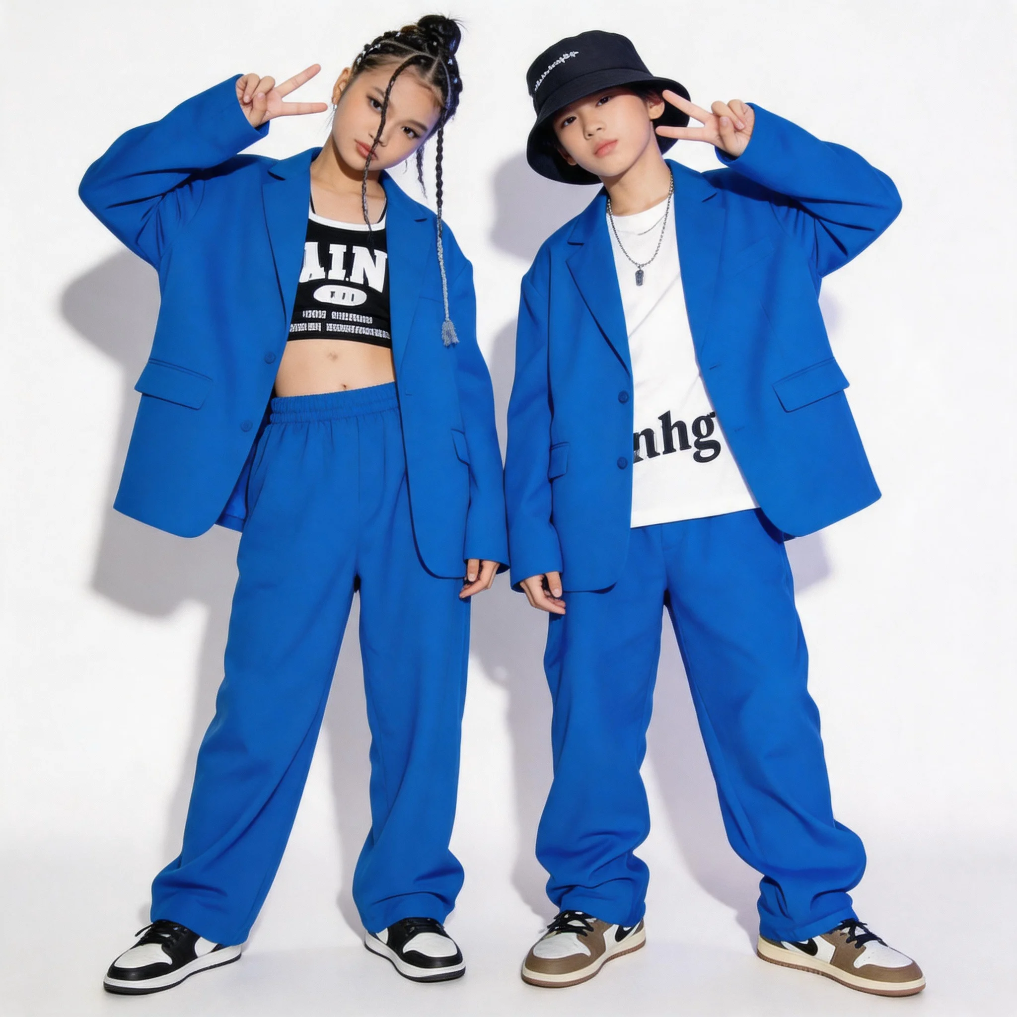 

Suit for Girls Autumn Casual Long Sleeve Blazer Pants Two Pieces Kids Outfits Formal Black Jacket Suit Boys