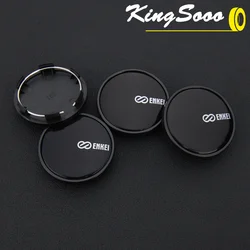 4PCS ENKEI Rim Center Cap 62mm OD / 56mm Clip ENKEI Emblem Sticker Wheel Cover Caps Wheel Hub Cap Black & Silver