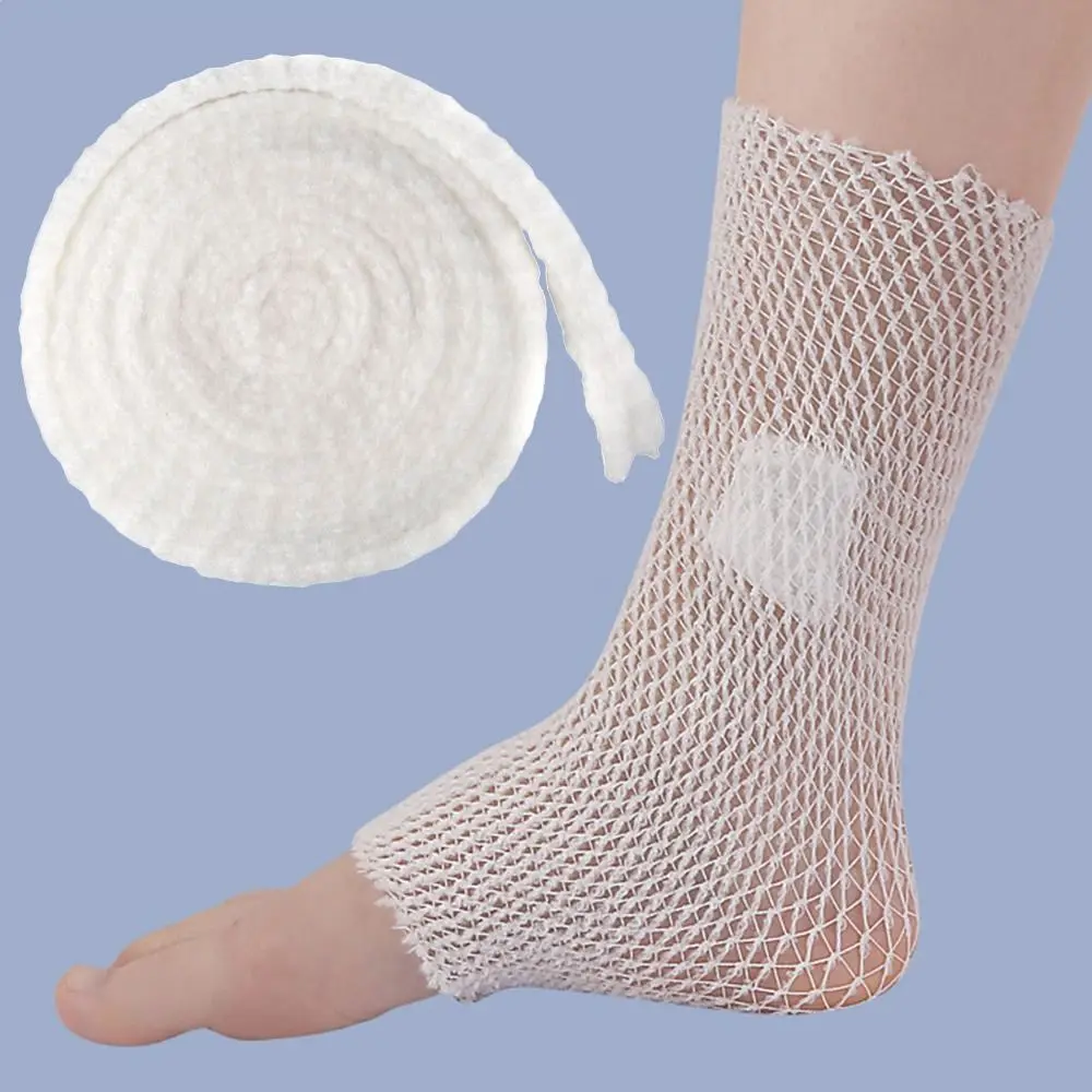 Bandage Tubulaire en Maille Respirante de 2m de Long, de Forme Cylindrique, Blanc, pour Plaie artificiel astique