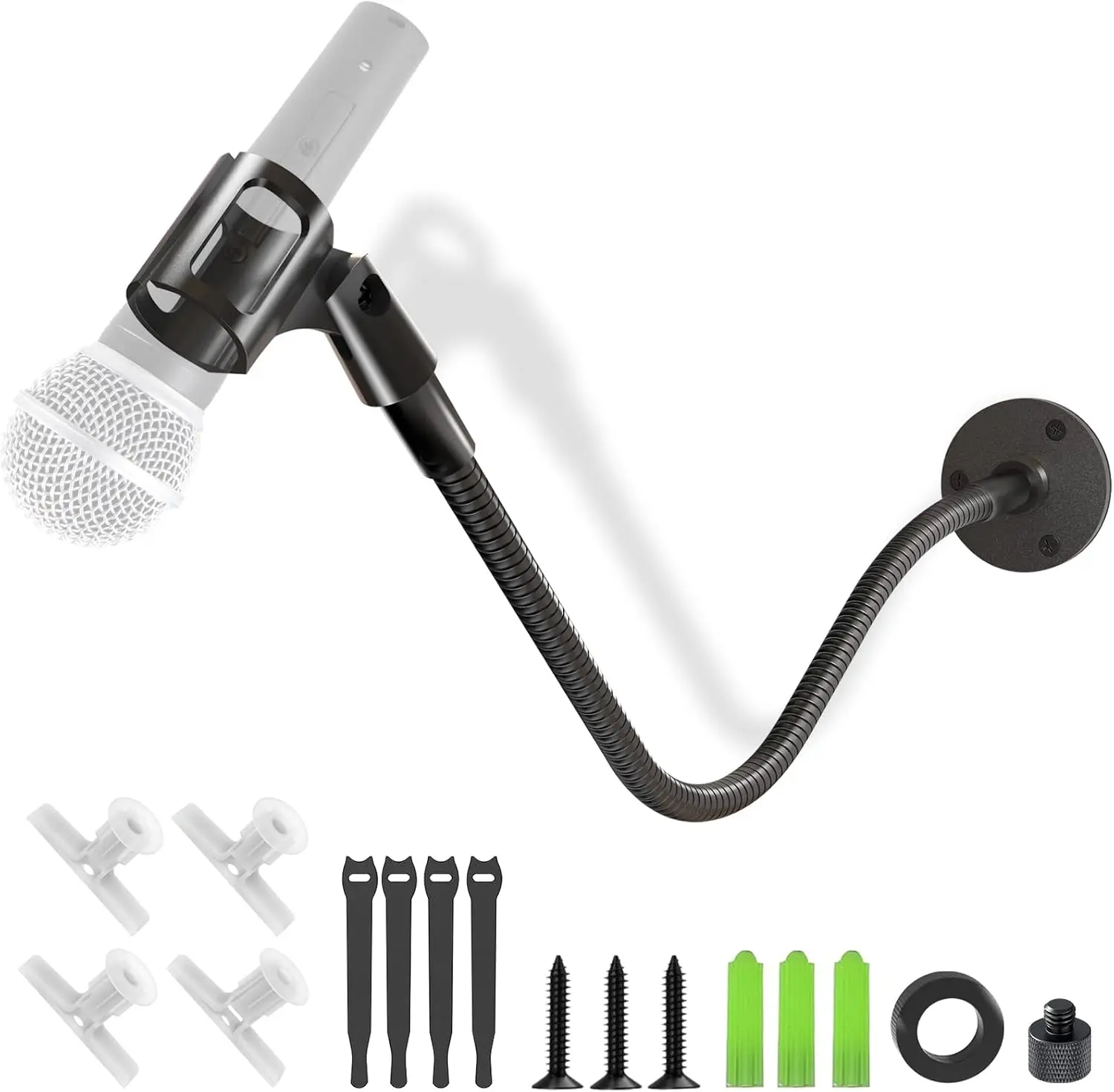 

Etour Gooseneck Mic Stand -19" Podium & Wall Microphone Holder, Heavy Duty Adjustable Desk/Wall Mount, Ideal for Podium, Studio