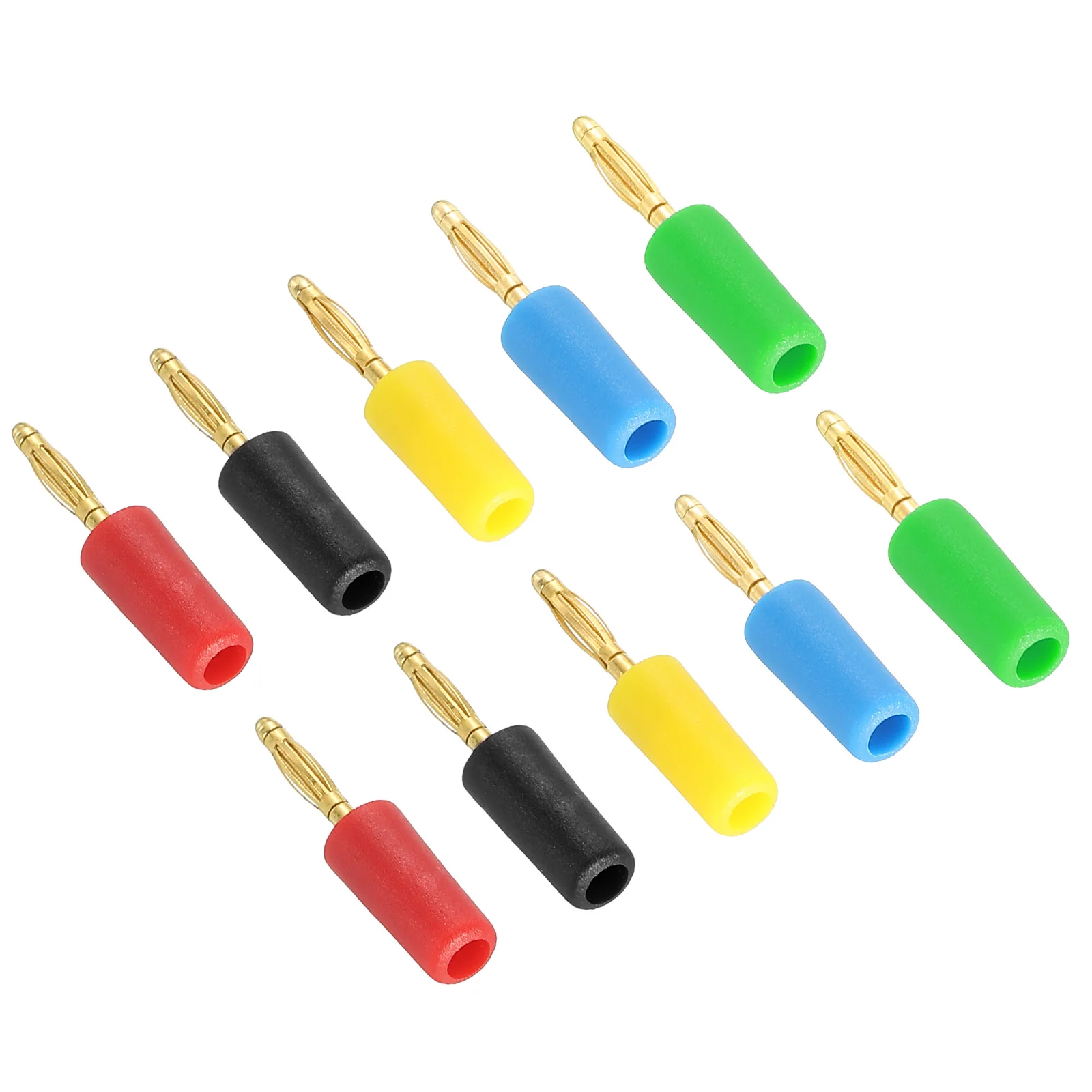 

10Pcs Banana Plugs Connector Speaker Banana Plug Connectors Solder Type 2mm Gold-Plated Copper for Speaker Wires Sound Systems