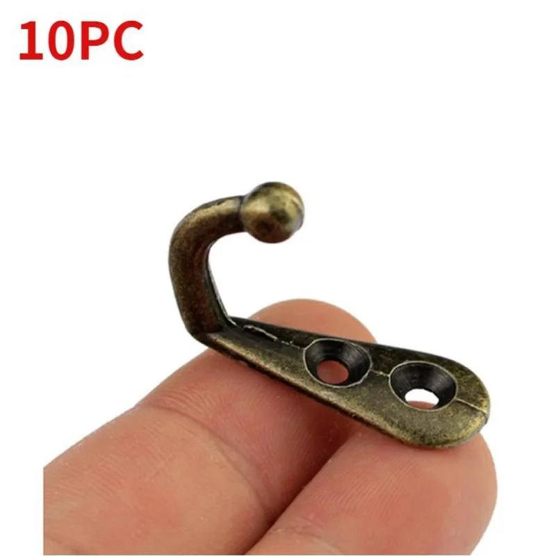 Ganchos de liga de zinco multiuso, ganchos para pendurar porta vintage antigo bronzeado durável e gancho de parede para roupas, chapéu, bolsa, toalha, com 10 peças