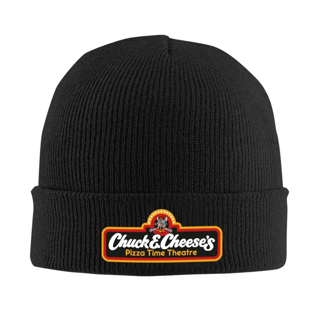 Chuck E Cheese Logo Gorro de punto cálido Gorro de moda Otoño Invierno Gorros para exteriores Sombreros para hombres Mujeres Adu