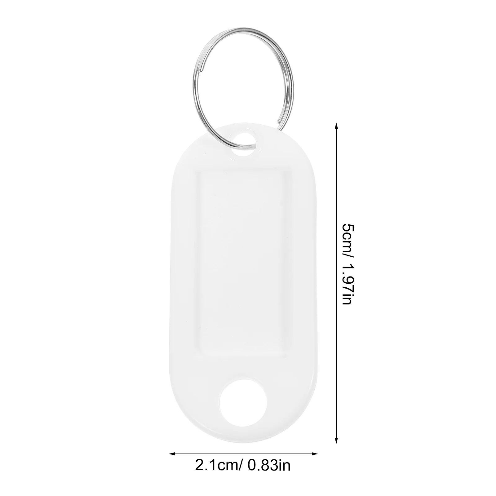 30pcs Plastic Keychain ID Tags Name Label Language Number Mark Classification Tag (White)