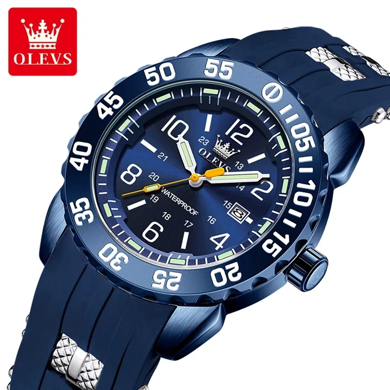 

OLEVS 3688 новые мужские часы модные спортивные часы с силиконовым ремешком мужские 30 м водонепроницаемые светящиеся роскошные кварцевые мужские часы