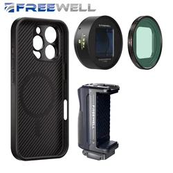 Freewell Phone Photography Kit 17mm Mount iPhone Case and 1.33x Blue Anamorphic Lens Compatible iPhone 16/15/14/13 Pro & Pro Max