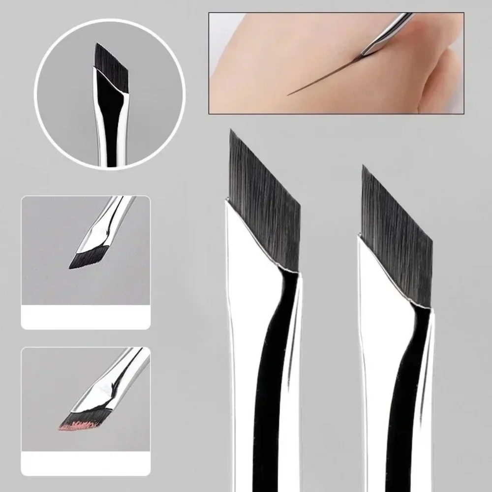 Ultradünner abgewinkelter Eyeliner-Pinsel, Lidschatten-Klingenpinsel, diagonale Augenbrauenpinsel, Unterlidpinsel für das Sleeping-Silkworm-Make-up
