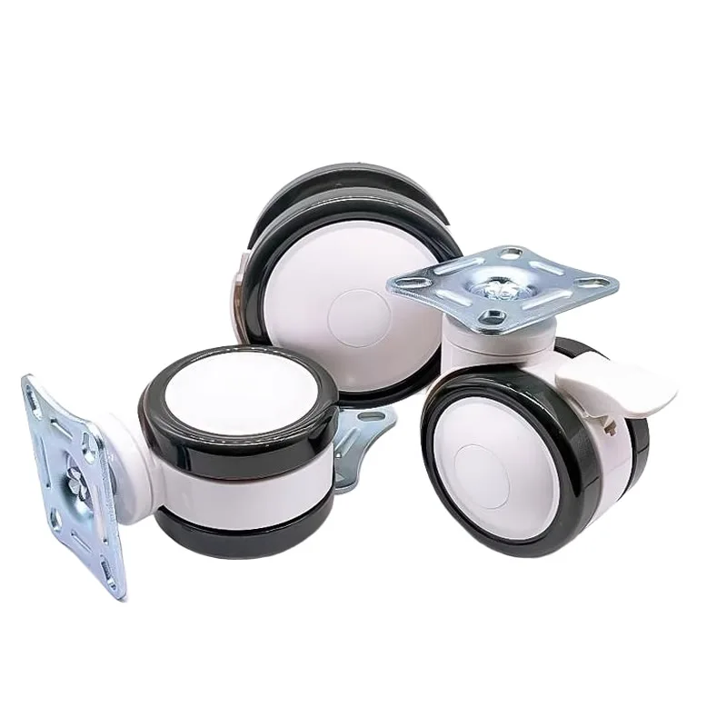 3 4 5 Inch Casters Universal Wheel with M12 M16 Screw with Brakes Mute Durable for Trolley Nursing Bed Beauty Equipment