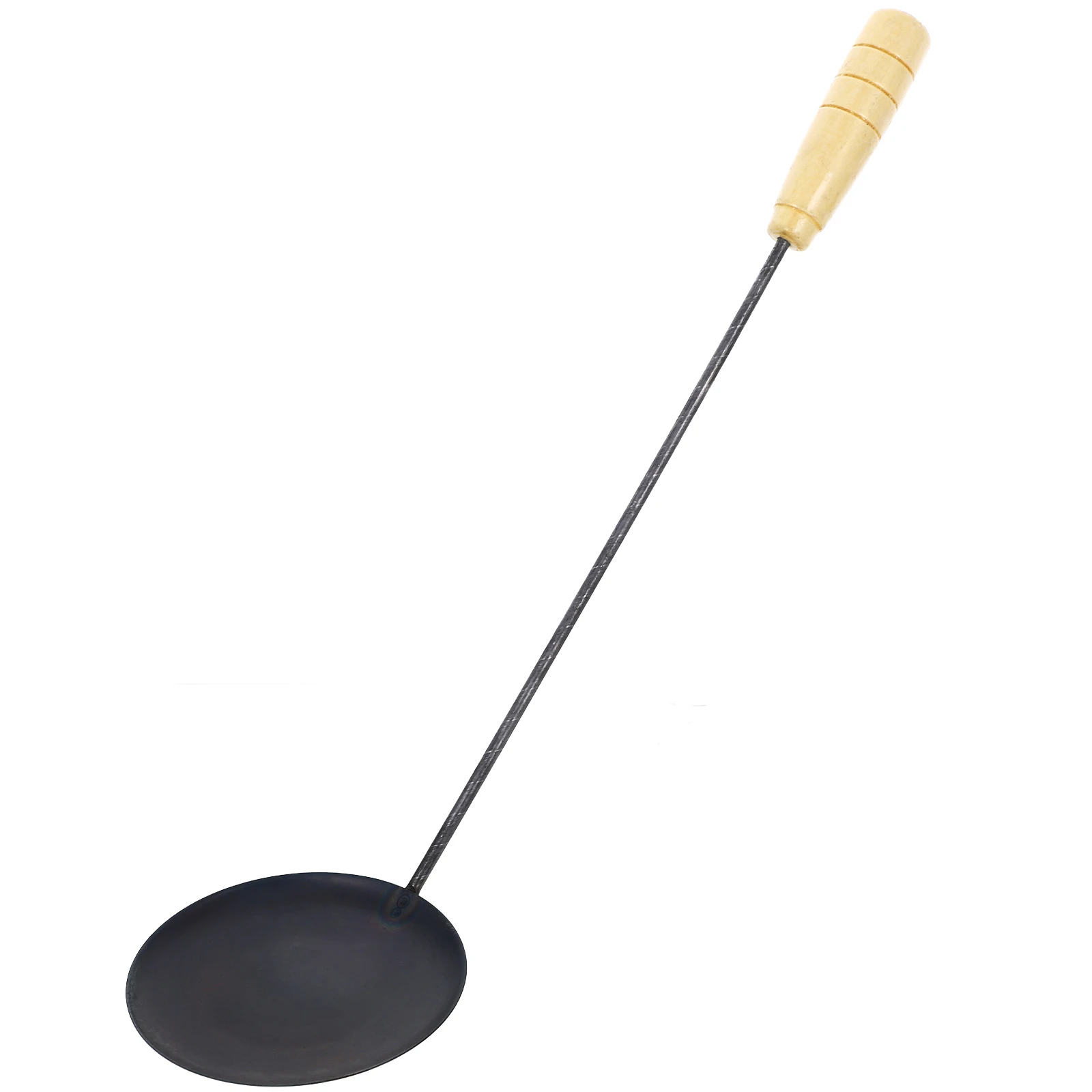 

1pc Oil Cake Non-stick Black Iron Scallion Shrimp Mold Lightweight Frying Spoon With Handle Kitchen Tool Frying Snack Cookware