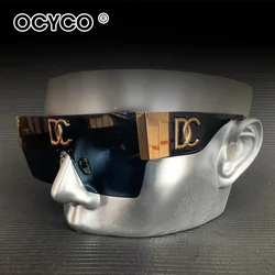 Vintage Rimless Square Sunglasses Women For Men Luxury Brand Designer Fashion Flat Top Goggle Punk Oversized Trend Sun Glasses