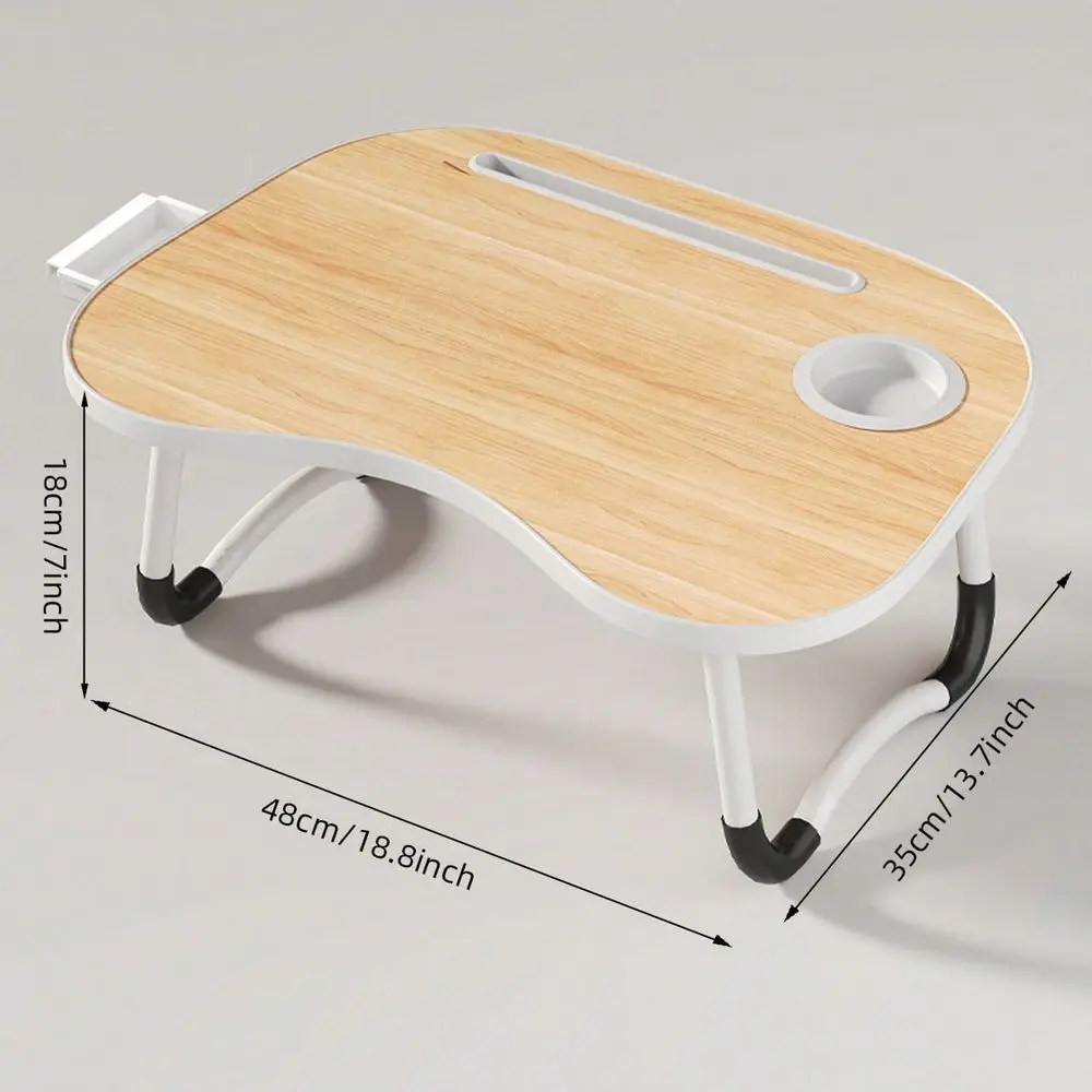 Laptop Bed Desk, Bed Laptop Desk, Foldable Laptop Bed Desk , Desktop Card Slot, Cup Slot, Side Drawer, Portable Laptop Desk, Su