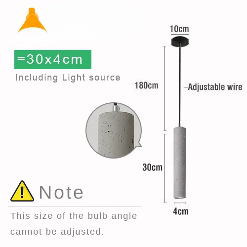 Modern Indoor Lighting Nordic Cement Pendant Lamp Bedroom Bedside Restaurant Bar Island Coffee Shop Corridor Led Hanging Light