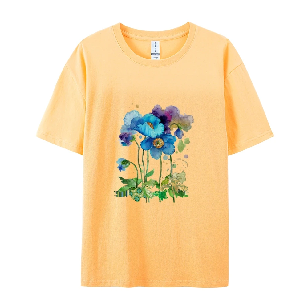 Spring/Summer Casual,  Women's Short T-shirt, Girls, S-4XL, Single sided letter or pattern print, Flower, 100% cotton.