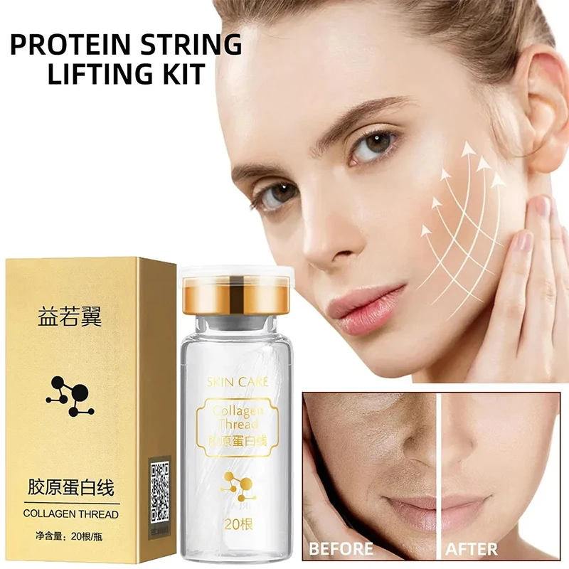 Collagen Thread Lifting Set Instant Wrinkle Remover Face Filler Soluble Threads Anti-Aging Firming Moisturizing Repair Skin Care