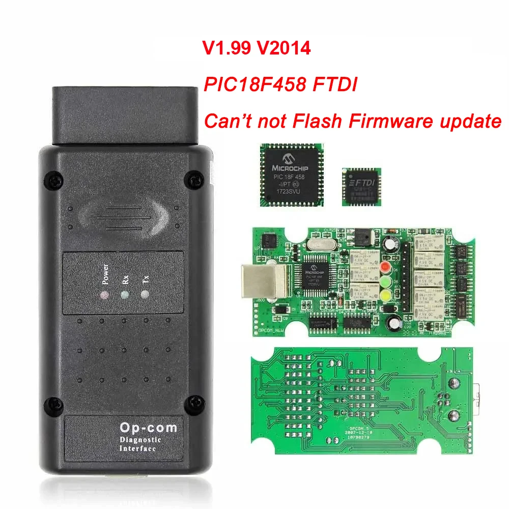 Opcom V2014 V1.99/1.95/1.70 Für Opel Flash Firmware Update OBD2 Diagnose Scanner Tool Mit PIC18F458 FTDI Chip KÖNNEN BUS