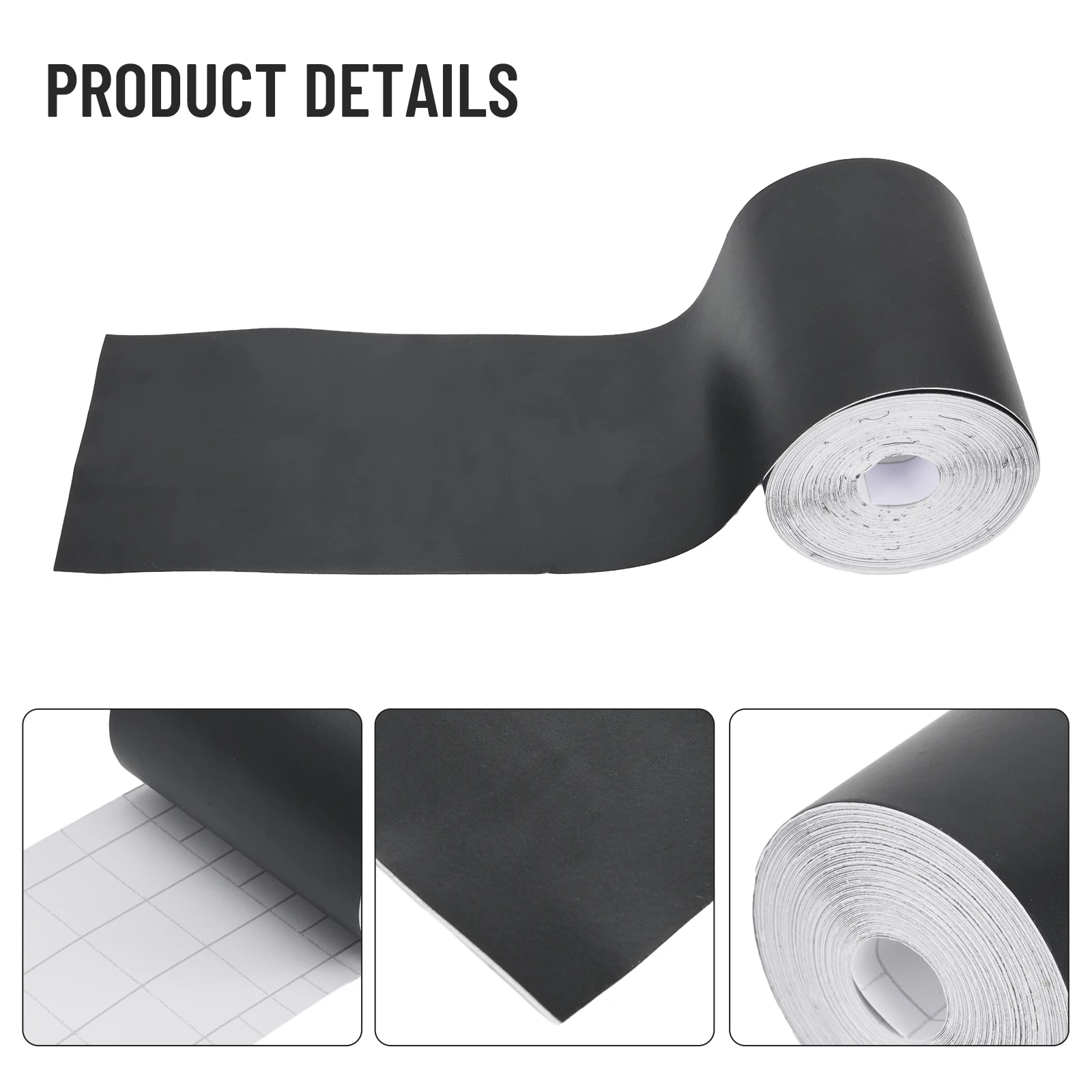 

1 Roll Matte Black Vinyl Wrap Car Decal Door WindowsTrim Sticker 10mX8cm Exterior Accessories Decorative Stickers