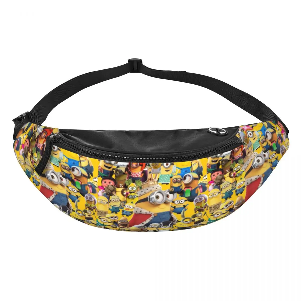 M-Minions personalizados Minions Anime Wallpaper Fanny Pack para homens e mulheres, bolsa de cintura crossbody para correr, telefone Money Pouch