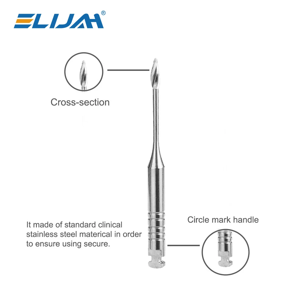 ELIJAH 6 шт./кор. стоматологические ворота, глубокая дрель, двигатель, эндодонтический роторный двигатель 28 мм/32 мм # 1-6 эндофайлов из нержавеющей стали, стоматологический инструмент
