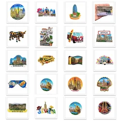 Barcelona Fridge Magnets Columbus Granada Ibiza Sevilia Maalaga Souvenir Refrigerator Magnets Stickers Home Kitchen Decor