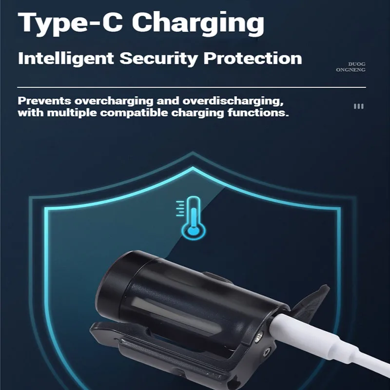 مصباح يدوي LED قابل لإعادة الشحن خفيف الوزن USB رئيس مصباح يدوي 300lm كليب على قبعة كشافات خفيفة للتخييم الصيد