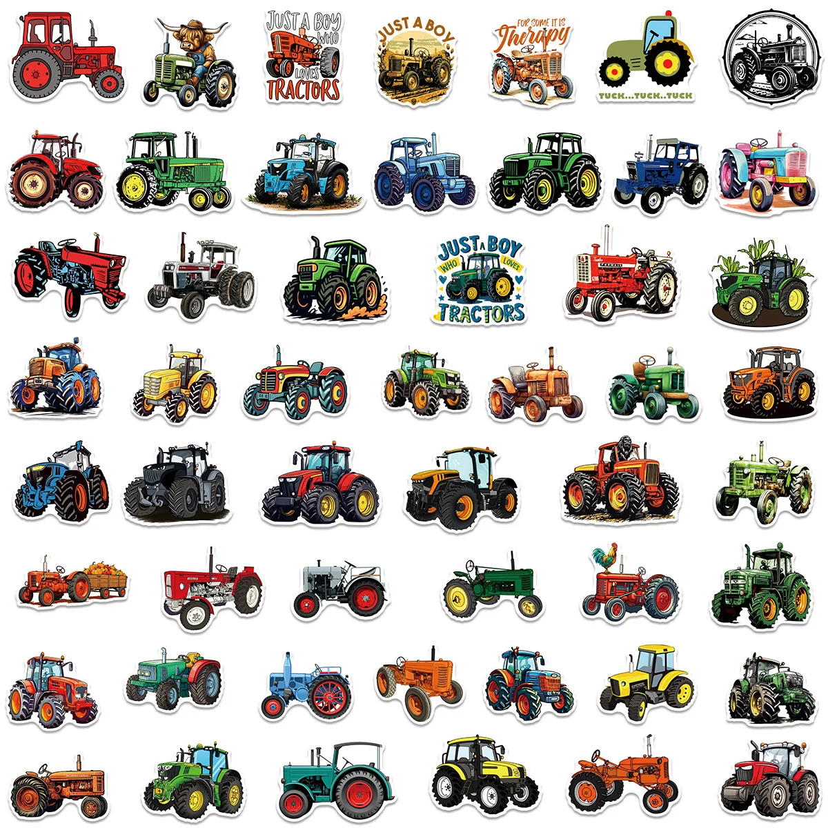 

10/50PCS Agricultural Tractors Graffiti Stickers Funny Cartoon DIY Toys Secret for Bottle Scrapbook Travel Bag Aesthetic Decals