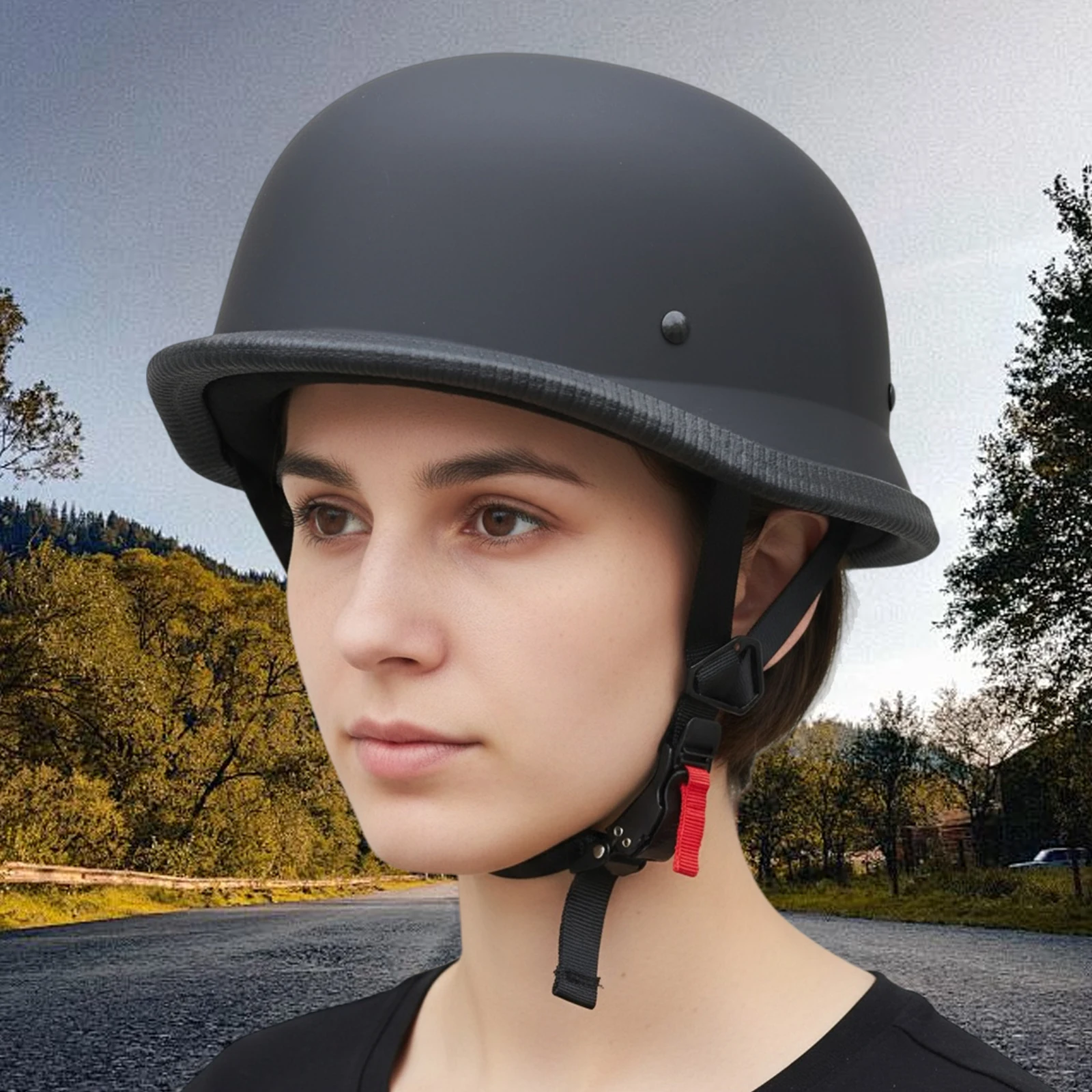 

Vintage Motorcycle Cruiser Helmet German Style Half Helmet Open Face Helmet for Adults