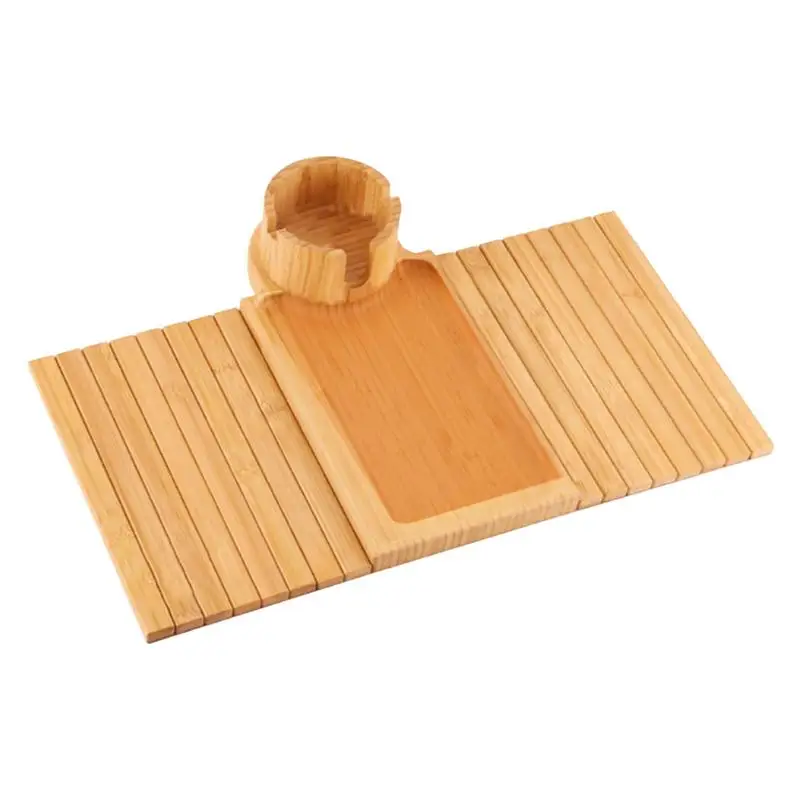 

Couch Cup Holder Tray Cup Holder For Couch Wooden Side Tables Folding Wood Sofa Armrest Tray For Drink Snacks Remote Phone