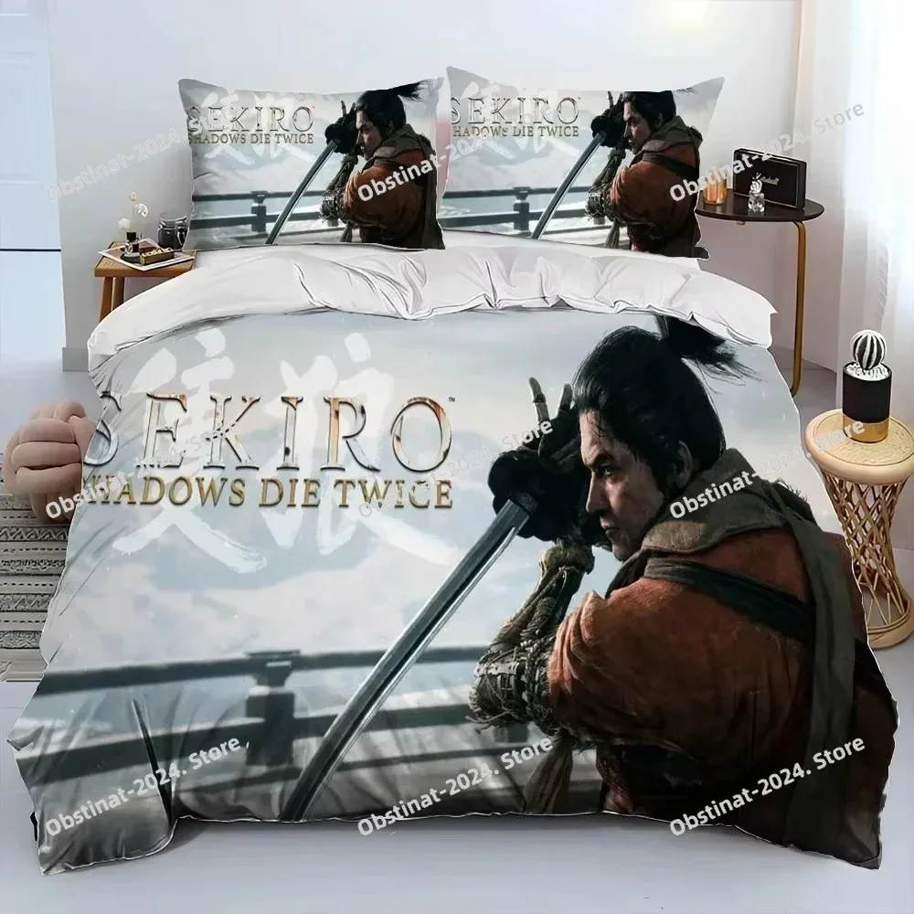 2025 S-Sekiro Shadows Die Twice Game Bedding Set Duvet Cover Full Queen King Size Pillowcase Printed Bed Set Aldult Kid Bedroom
