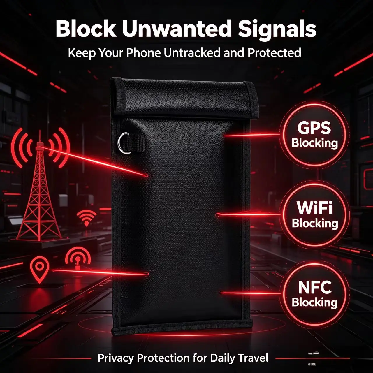 Waterproof Faraday Bag Mobile Phone Car Key RFID Signal Blocking Bag Shielding Pouch Cell Phone Blocker Case Privacy Protection