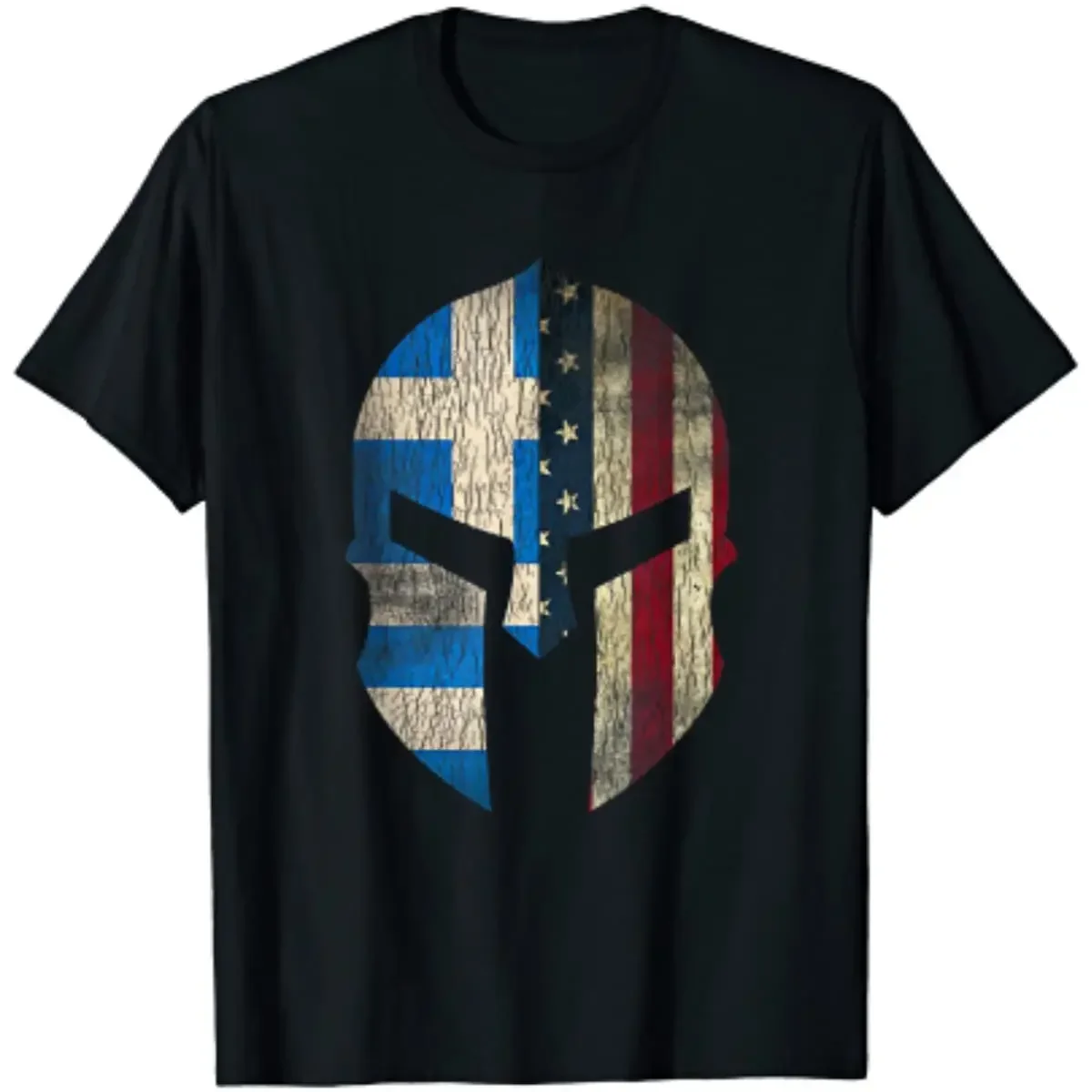 

Greek American Pride - Greece Spartan Helmet Men T-Shirt Short Sleeve Casual Cotton O-Neck Summer T Shirt
