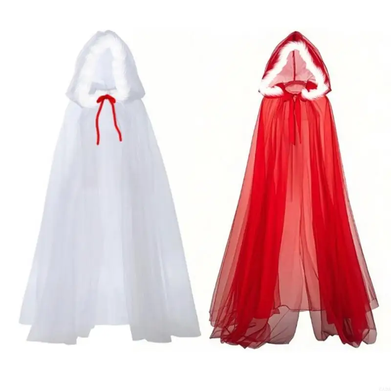 

Christmas Shawl Cloak Mrs Santa Robe Halloween Cosplay Costumes Gift 6XDA