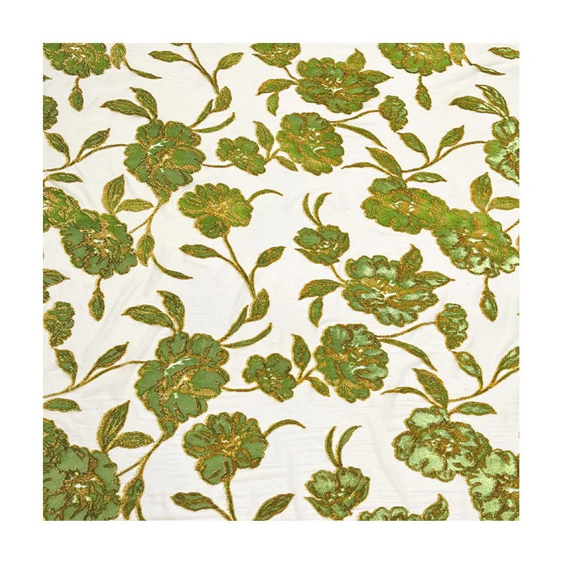 Direct of patterned woven velvet brocade jacquard and viscose fabric for high-end evening gowns dresses cheongsams