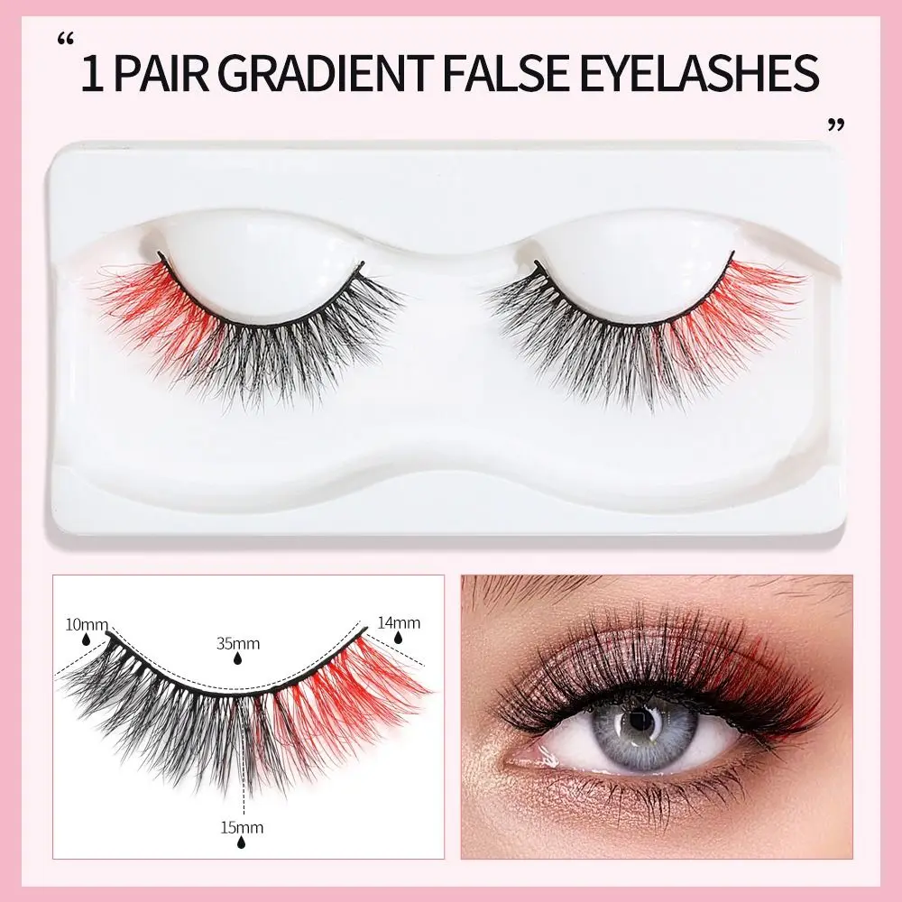 Natural Soft Fake Eyelashes Makeup Tool Party Women 3D Colorful Eyelashes Lashes Extension Mink Lashes Colored Lashes