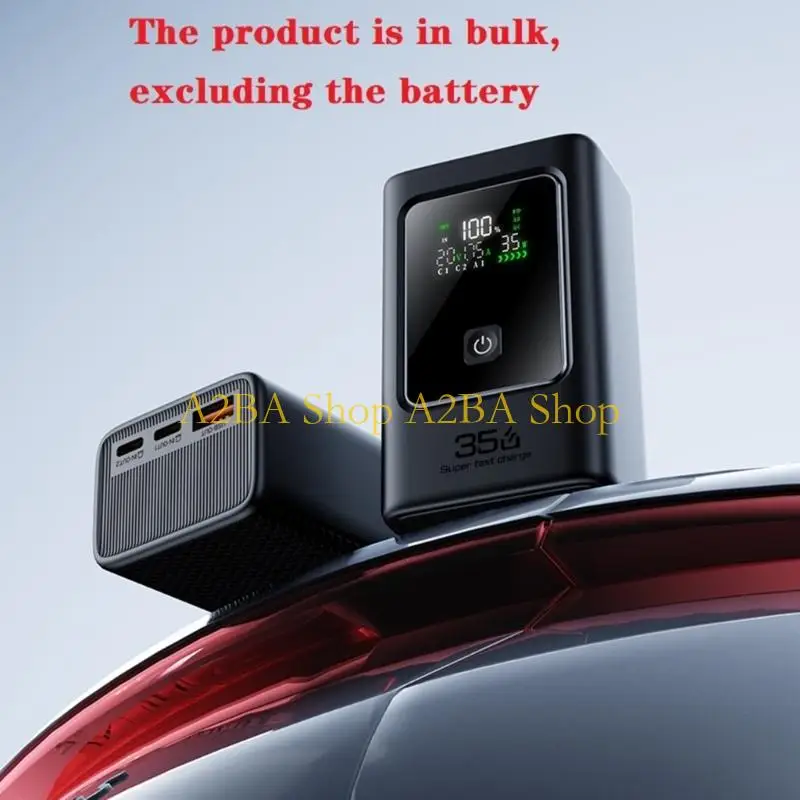 A2BA Battery Storage Housing Case Featuring Led Display and Type C USB Port Battery Not Included Lightweight