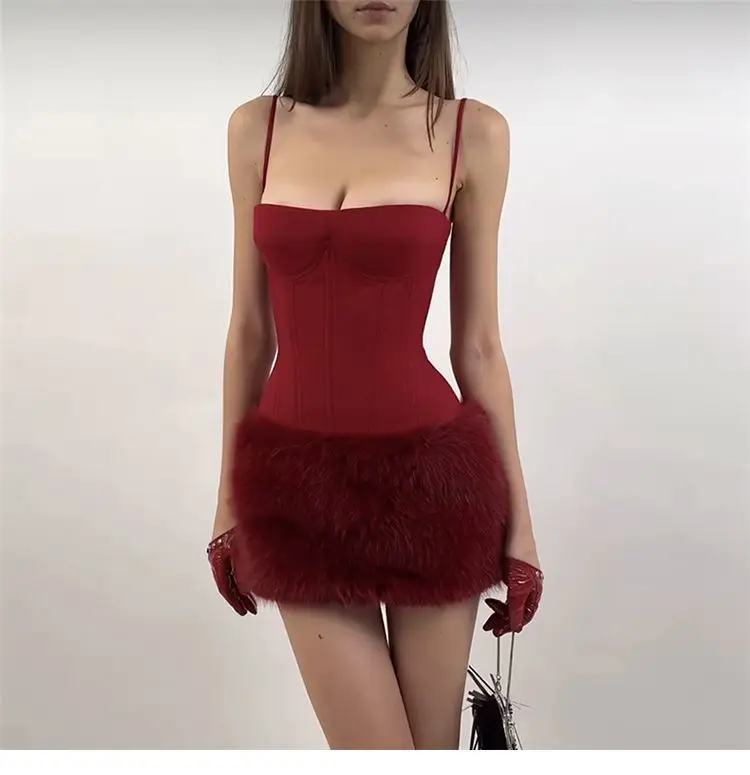 Bodycon vestido vermelho elegante mulher techwear funcional moderno prático útil útil avançado valioso digno