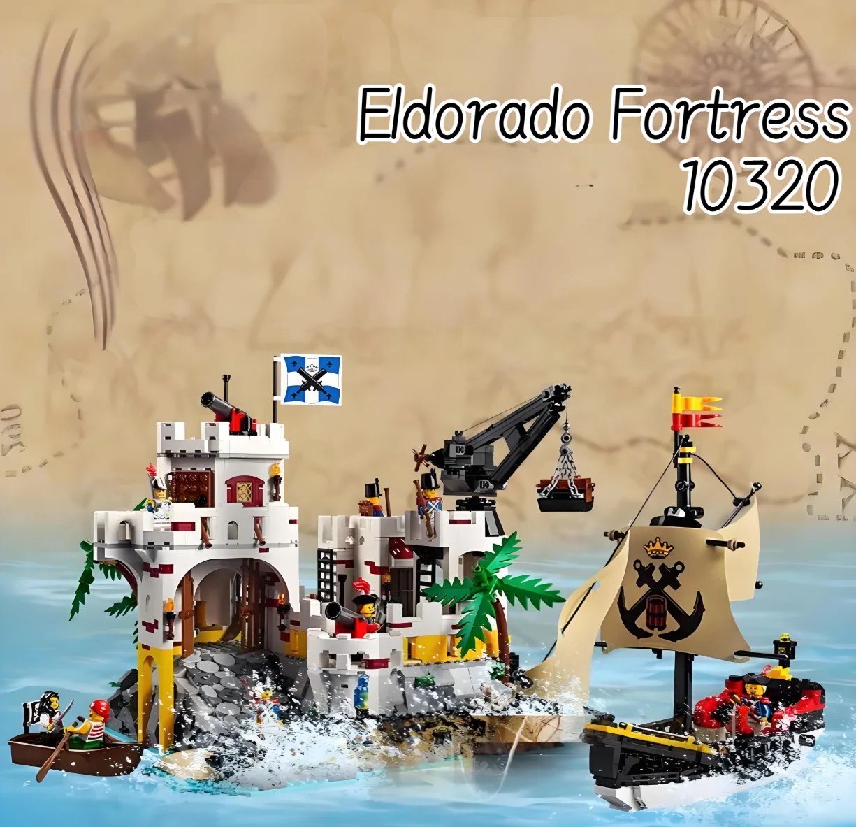 2025 POP Eldorado Fortress 10320 Central Cave Dock Tower Cave  Entrance Armory Wall Expansion Bundle Building Blocks  Toy Gifts