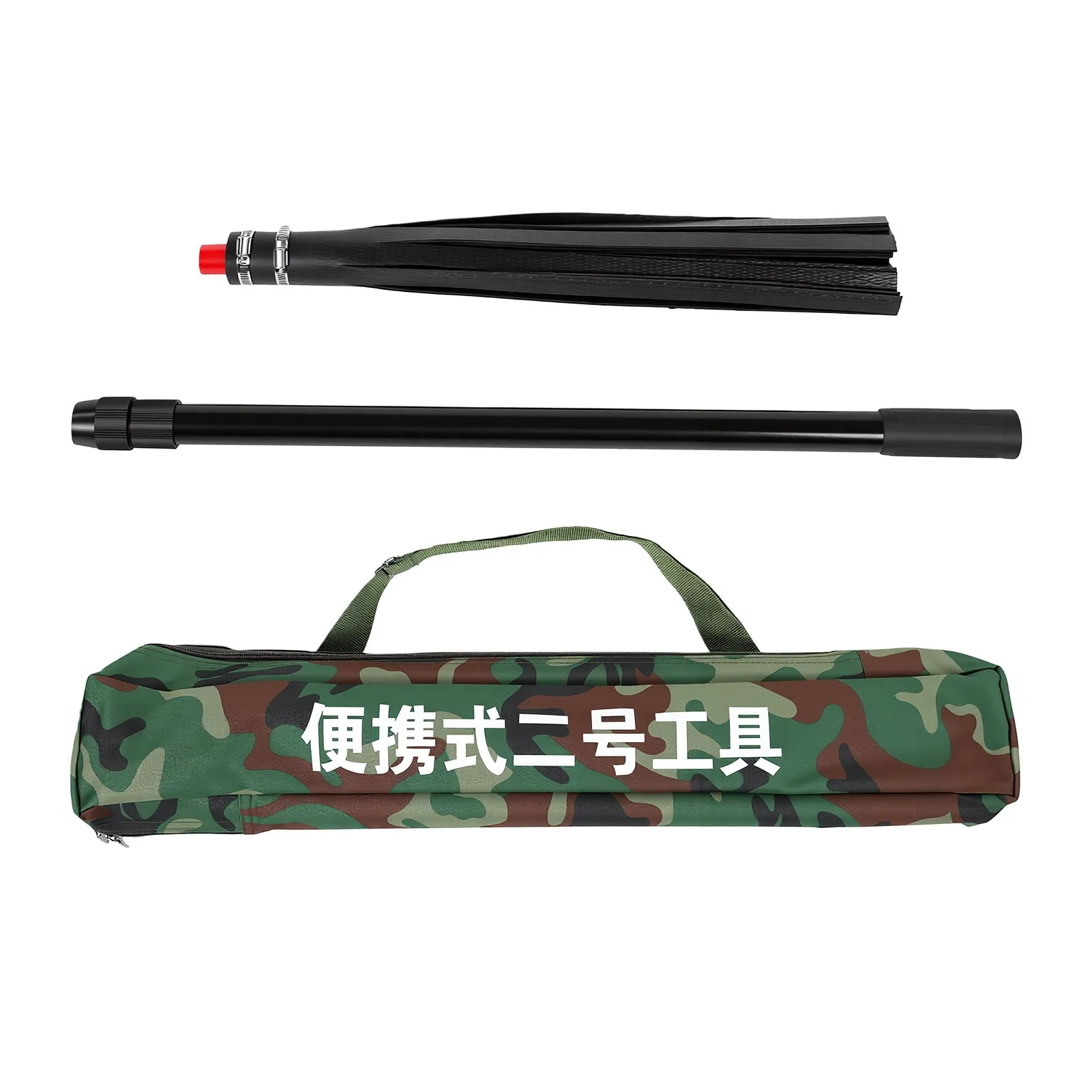 Fire Extinguishing Rubber Mop with 1.3 Meter Telescopic Pole Whip Firefighting Tool for Forest Grassland Fire Control Fire Whip