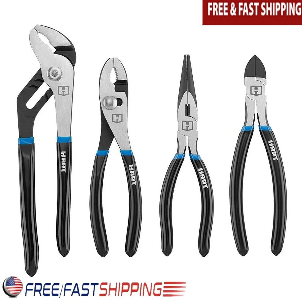 

4 Piece Pliers Set Chrome Vanadium Steel Handheld Tools Comfort Grip Easy Operation Home DIY Projects