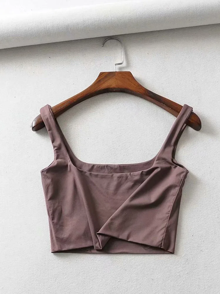Hot Sale 2024 Summer Women Sexy Sleeveless Tops Fashion Short Square Collar Tank Tops 4 Colors