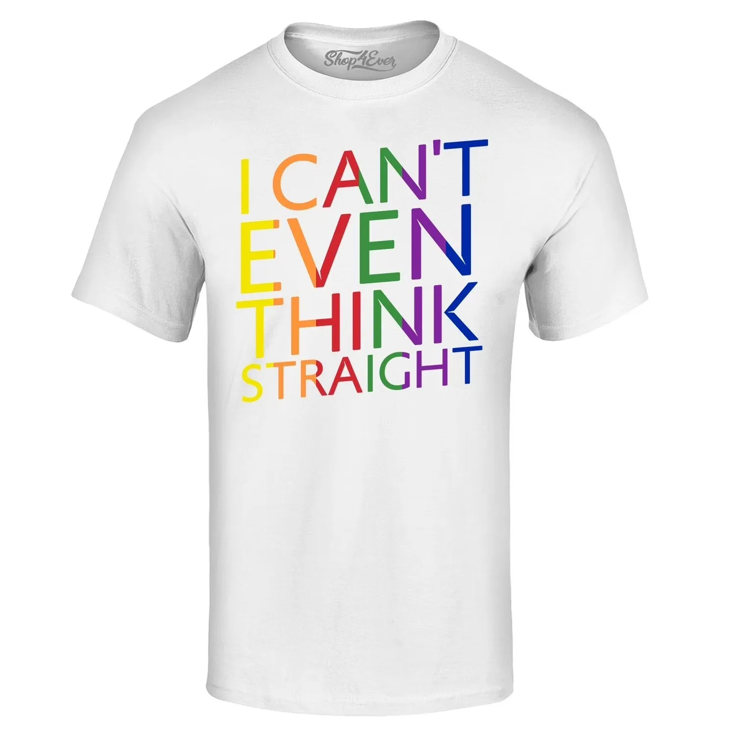 I Can't Even Think Straight Gay Pride Graphic T-Shirt Men's Cotton Casual Breathable Tee