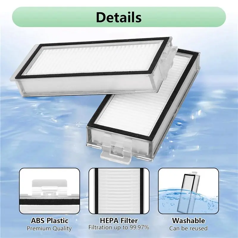 【ESSENTIALS 】16 Pack Washable Filter For Roborock Q7, Q7+, Q7 Max, Q7 Max+, Q5 Pro, Q5 Pro+, Q8 Max, Q8 Max+ Robot Vacuum HEPA F