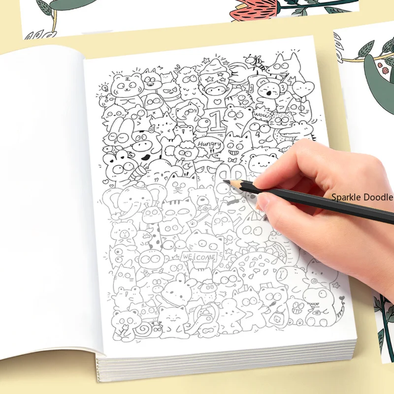 Adult Sketchbook for Line Drawing and Decompression Graffiti Art, Featuring Themes Such As Plants/funny Monsters, Suit As A Gift